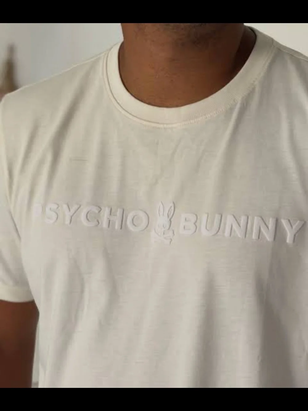 Psycho Bunny White Embossed Logo Short Sleeve Tee
